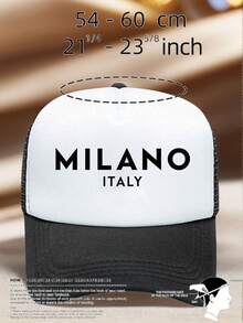 1pc Unisex MILANO Printed Mountain Climbing Hats Adjustable Design UV Protection Perfect For Outdoor Activities, Hiking, Sports, And Everyday Wear. - Multicolor - View 9