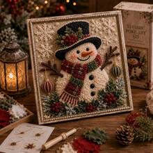 3D Christmas Fabric Punch Needle Embroidery Kit, Adult Handmade Fabric Punch Needle Embroidery Kit, Suitable For Beginners Christmas Craft Kit, Vintage Holiday Handmade Decoration, Comes With Simple Illustrated Guide - Multicolor - View 5