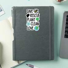 1PC Nature Decal Sticker, Save The Bees Climate Slogan Vinyl Sticker For Kindle Laptop, Waterproof Wildlife Sticker For Water Bottle Journal Travel Case, Positive Gift For Environmentalists - Multicolor - View 5