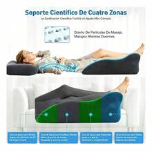 Almohada Grande de Espuma de Memoria Tipo Cuña, Cojín Inclinado de Respaldo para Cama, Soporte Ergonómico para Dormir, Descansar y Leer - Gris oscuro - Ver 8