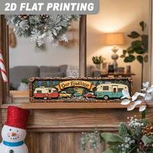 2D Flat Vintage Camping Car Sign, 2D Flat Design, Retro Car Decor, With RV And Forest Theme Letter Pattern, Suitable For Bar, Living Room, Restaurant, Hotel And Other Places, As Well As Road Trips And Vacations (Random Style) - A - View 4