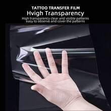 50 Sheets Transparent Tattoo Transfer Film - A4 Size, Compatible With Transfer Paper, Suitable For Professional And Beginner Tattoo Artists. Ideal For Temporary Body Art Templates, Tattoo Transfer Templates, Fine Patterns, Smooth Surface, Suitable For Creative Professionals - View 4