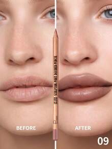 Pudaier 1pc Waterproof Nude Lip Liner Pencil, 3D Lip Contour Pencil, Sweet Valentine's Day Gift - 09 - View 5