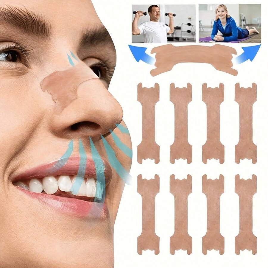 10pcs Breathable Nasal Strips - Comfortable, Flexible And Durable Design, Suitable For Sports, Fitness And Daily Activities - Multicolor - View 1