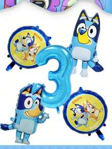 MASSDI Create A Vibrant Themed Party Decor With This All-Around Cartoon Dog Family Balloon Decoration Set, Including 1 Shiny Metallic Blue Number Foil Balloon To Mark Milestone Age - Multiple Styles - View 21