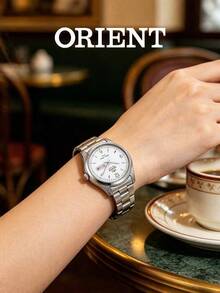 ORIENT Traditional Series Automatic Mechanical Women's Watch, White Dial With Numeric Scale, Dual Date, Stainless Steel Band, Minimalist Commuter Style, SNQ1T001WC - White - View 7