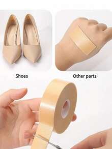1/2 Roll Gel Heel Pads Protector, Beige Foot Stickers, Prevent Friction And Protect Heel - Beige - View 4