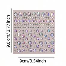 Face Mask Self-Adhesive AB Teardrop Star Pearl Rhinestone Stickers-1Sheet, Iridescent Crystal Gem Decals, Bling Face Jewels, DIY Self-Care Selfie Makeup Accessories For Rave, Festival, Y2K Party - Multicolor - View 6