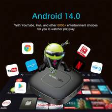 New Network Set-Top Box T1 RK3518 Chip Android 14.0 2.4G&5G Dual-Band WiFi 6 2GB RAM 16GB Storage Bluetooth 5.4 Bluetooth Voice Remote Control 4K Media Player TV Box - Black - View 3