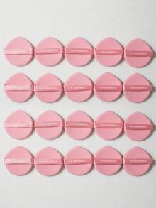 10pcs/20pcs/50pcs Dual-Sided Dual-Effect Makeup Sponge Puff, Wet & Dry Use, Pink Water Drop Shape, Ribbon Printed - Pink - View 8