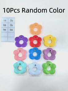 5/10/20pcs Flower-Shaped Silicone Key Caps Random Color Set, Color-Coded Design Key Caps With Labels, Key Protector And Key Organizer, Suitable For Home, Office, Mailbox And Door Key Classification - Multicolor - View 23
