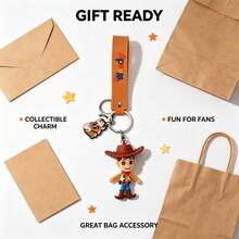 Mesuca Disney Official Licensed Toy Story Keychain, Cute 3D Silicone Cartoon Character Pendant, Woody, Buzz Lightyear, Alien Shaped Keyring, Cartoon Backpack Accessory, Suitable As A Gift. - View 6