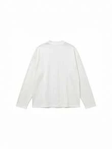 Women's American Vintage Distressed Rock Print Long Sleeve T-Shirt, Loose Fit Crew Neck Versatile Top - White - View 9