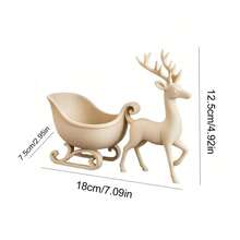 1pc Reindeer Sleigh Christmas Ornament Bowl, Dual-Purpose Holiday Tabletop Storage Decor, Creative Christmas Desktop Decoration Bowl, Suitable For Coffee Table, Dining Table, Entryway, Living Room, Holiday Party Home Atmosphere Decoration - Multicolor - View 8