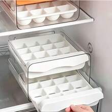 32-Grid Double-Layer Drawer-Style Transparent Egg Storage Box, Stackable Egg Organizer, Suitable For Home Refrigerator - Multicolor - View 1