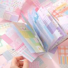 Korean Style Sticker Notebook Cotton Fabric Journaling Material Book Creative Decorative Scrapbook Collage Sticker Book - 1 Set - View 10