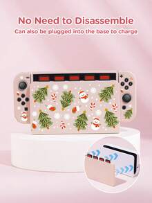 Ayotu Christmas Tree & Snowflake & Snowman Pattern Game Console Shell And Accessories Compatible With Switch/Switch OLED/Switch Lite, Set Includes Protective Case, Storage Bag, Dock Shell, Controller Protective Cover And Multiple Style Accessories To Choose From, Winter Romance, Christmas/Easter/Back To School/Birthday/Anniversary Gift - View 9