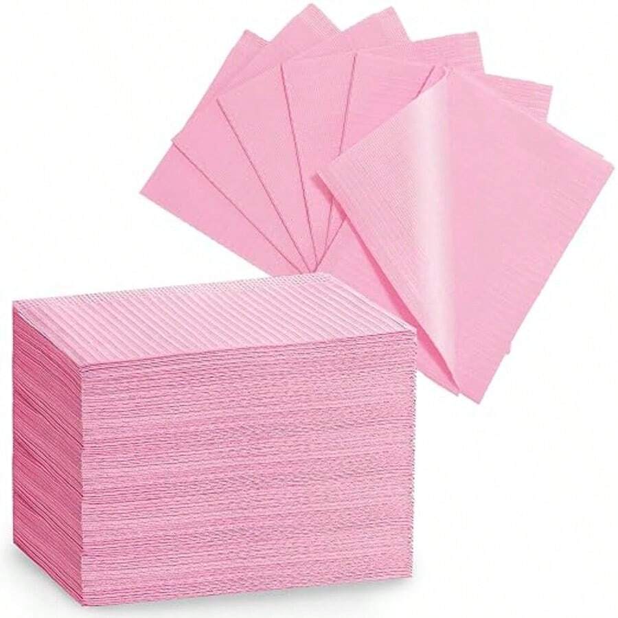 Disposable Pink Nail Table Mat 3-Layer Waterproof Cleaning Paper Foldable Multi-Function Beauty Tattoo Dental Cover Cloth Waterproof Tablecloth Cleaning Nail Napkin Nail Supplies - Multicolor - View 1