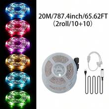 RGB LED Mood Light Strip, USB Plug And Play, 3-Key Control, Self-Adhesive & Cuttable, Multi-Color Dynamic Modes, Decor Light For TV, Cabinet, Gaming Setup, Wall Decor - 3Key RGB - View 16