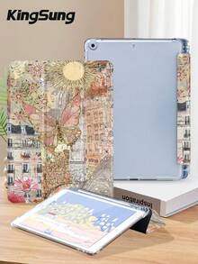 Kingsung 復古花卉圖案平板保護殼，適用於 iPad Air 8 (Model M4)、2026 11 吋/13 吋、9.7/10.2/10.5/10.9/12.9 吋、Pro 11 吋、第 10 代、Galaxy Tab S6 Lite 10.4 吋、Kindle Paperwhite 2024 第 12 代、Kindle 2022 第 11 代，具防震功能與智能支架，支援自動喚醒與休眠功能 - 彩色 - 查看 3