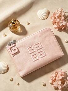 Givenchy Light Pink Makeup Bag, Embroidered 4-G Logo And G-Shaped Zipper Pull, Portable And Durable, Travel-Friendly Makeup Storage Bag, Suitable For Personal Use And Gifting, GIVENCHY-GIFT-27 - Baby Pink - View 2