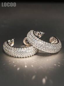 1 Pair Elegant Cubic Zirconia Earrings For Women, Wedding, Engagement, Party Jewelry, Valentine's Day Gift - 1# - View 2