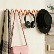 Wall-Mounted Coat Rack, Decorative Wavy Wall Hooks, Multi-Functional Hooks For Coats, Hats, Bags, Umbrellas, Suitable For Bedroom, Living Room, Bathroom - Multicolor - View 8