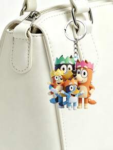 MASSDI Dual Design Themed Key Chain Set, Exquisitely Sculpted Silicone Ornaments With Party Crown Family And Text Sign, Reinforced Metal Chain Connectors, Accessory For Fan Collectibles And Gift Selection - Multicolor - View 4