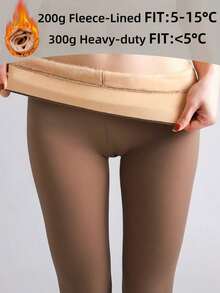 1 Pair Women's High Quality High Waist High Elastic Brown Leggings, Elegant Fashion Versatile, Snag-Resistant, Suitable For Daily Wear - Multicolor - View 23