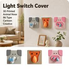 3D Printed Light Switch Cover 86 Type Animal Nose Switch Decorative Cover Funny Easy Install Switch Protector Home Ornament - Multicolor - View 3