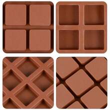 قالب شوكولاتة مربع 40/80 تجويف، قالب جيلي ناعم حلوى بودينج DIY، قالب سيليكون لخبز البسكويت والكيك، صينية تجميد متعددة الوظائف - متعدد الألوان - مشاهدة 4