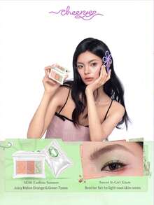 chéeryep Pillow Gem 眼影 SE06 5.5g，3色夢幻眼影盤，鑲寶枕頭設計搭配3D浮雕，柔霧與閃耀妝效，自然水光感，持久不易褪色，防暈染，適合初學者，禮物首選 - SE06 - 查看 5
