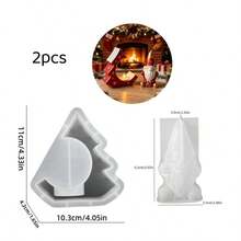 SILIKE LUFEI 2pcs Resin Silicone Mold Christmas Santa & Christmas Tree Candle Holder Set Decor Mold, Suitable For Making Resin, Plaster, Candle, Aromatherapy Products, Home Decor Display Silicone Mold - Silicone Mold - View 8