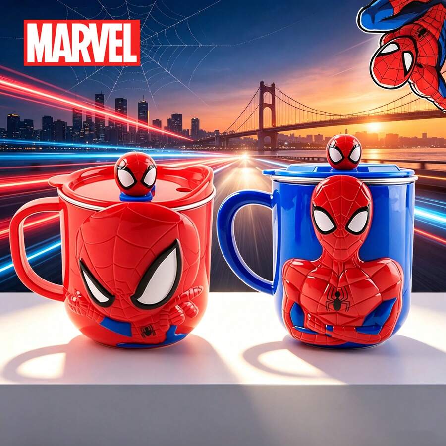 Monogram 1pc Officially Licensed Stainless Steel 3D Shaped Mug, Cute Cartoon Mug, Large Capacity Stainless Steel Straw Cup, Ergonomic Easy-Grip Design, Suitable For Water, Coffee, Milk And Juice, Perfect Birthday And Christmas Gift - Multicolor - View 1