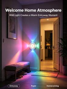 1pc US8-C Rechargeable RGB Motion Sensor Night Light, Wireless Ultra-Thin Wall Lamp, Color-Changing Ambient Light, Suitable For Bedroom, Hallway, Stairs, Closet, Home Decor - Multicolor - View 5
