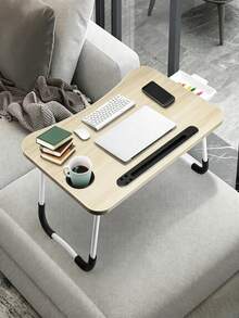 Foldable Laptop Bed Desk, Portable Lap Table With Cup Holder, Tablet Slot & Storage Drawer, Non-Slip Foldable Legs, Lightweight Space Saving, For Work, Reading & Breakfast On Bed, Sofa, Floor, Ideal For Students & Office Workers - Multicolor - View 6