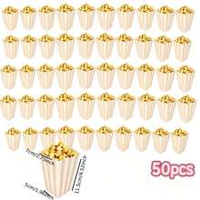 1/5/15/25/35/50/100pcs Pink & White Striped Popcorn Boxes, Birthday Party Snack Storage Boxes, Size: 5*7.2*11.5cm - View 7