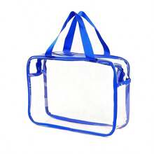 4pcs-1pc Contrast Trim Clear PVC Tote Storage Bag With Zipper, Transparent Organizer Pouch For Baby Toys, Building Blocks & Nursery Sundries - Multicolor - View 27