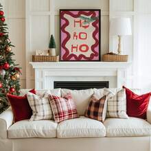 1pc Unframed Vintage Ho Ho Ho Pink Christmas Abstract Canvas Poster Minimalist Warm Bright Festive Xmas Decor Christmas Winter Party Wall Decor For Living Room/Bedroom/Office/Dorm Best Gift, Room Decor, Prints, Deko, Wall Art, Back To School - Multi-color - View 4