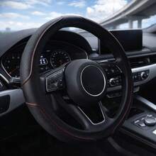 Universal Car Steering Wheel Cover, PU Leather With Double Stitching Design, No Inner Ring Embossing, Non-Slip Soft Comfortable Grip, Breathable Durable All-Season Steering Wheel Protector, Suitable For Sedan SUV Truck, Easy Installation Fashionable Car Interior Accessory - Multicolor - View 7