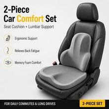 2pcs Car Seat Comfort Set, Memory Foam Lumbar Support Pillow And Ergonomic Seat Cushion, Suitable For Daily Commute And Long-Distance Driving - Lumbar Support and Seat Cushion Set - View 4