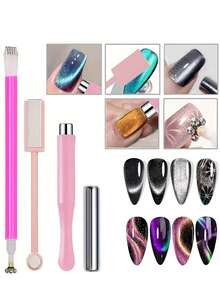 4 Buah Perlengkapan Nail Art Efek Mata Kucing yang Menawan, Perlengkapan Nail Art Praktis untuk Pecinta Kuku - MultiWarna - View 2