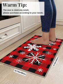 1/2pcs Christmas Kitchen Decor Rug, Santa Claus Pattern, Winter Kitchen Rug And Mat, Non-Slip Washable Absorbent Kitchen Accessories Decor Mat, Christmas Holiday Gift! - Multicolor - View 18