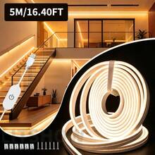 Luz de Neón LED, Tira de Luz LED USB 5V con Controlador Táctil, Luz de Cuerda de Neón Flexible, Adecuada para Decoración Interior y Exterior, Dormitorio, Cocina, Fiesta, Retroiluminación de TV - Luz de neón - Ver 20