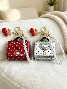 Women's Mini Coin Purse Keychain Wallet With Pearl Chain And Small Cherry, Cute Designer Bag Accessory Pendant, Suitable For Handbags And Tote Bags - Multicolor - View 9