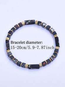 YAUKIA Natural Black Emperor Stone Protection Rectangle Bracelet,Transformation,Stackable Jewelry For Business Men,Suitable For Vacation Daily Wear - Multicolor - View 3