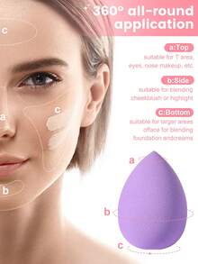 20/27/47Pcs All-In-One Makeup Tool Set,20Pcs Professional Makeup Brushes, Soft Brushes For Foundation,Powder Blusher & Eyeshadow, Comes With Makeup Sponges, Triangle Puffs, Facial Sponge, Hair Band & Wristbands, Portable Makeup Tools - Mauve Purple - View 7