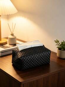 1PC Modern Minimalist Style Wicker-Patterned Tissue Box Rectangular Tissue Box Cover With Woven Embossed Texture Detail, Dustproof Tissue Holder, Napkin Storage Case, Suitable For Living Room, Bedroom, Office Desk,Car Tissue Box, Household Daily Use - Multicolor - View 16
