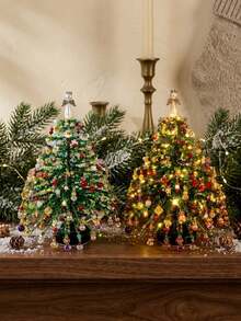 Beaded Christmas Tree Set, Handmade Beaded Craft Decoration Kit, Includes Colorful Beads, Hanging Ornaments, Tree Top Decor And Base, Suitable For Desktop Holiday Display, Winter Home Decor, Christmas Party Decoration, Creative Handmade Gift - A - View 8