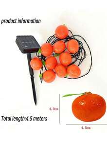 1PC Simulation Orange Solar Fairy String Lights, 10/20 Head LED Decor Lamp, Weatherproof Outdoor Landscape Light, Ambient Ornament For Lawn, Fence, Camping, Birthday & Seasonal Party Decoration - Multicolor - View 11